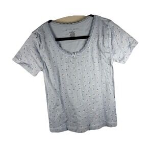 Wild Skye Top L/XL Baby Blue Crop Dainty Feminine Coquette Soft Cottage Lace